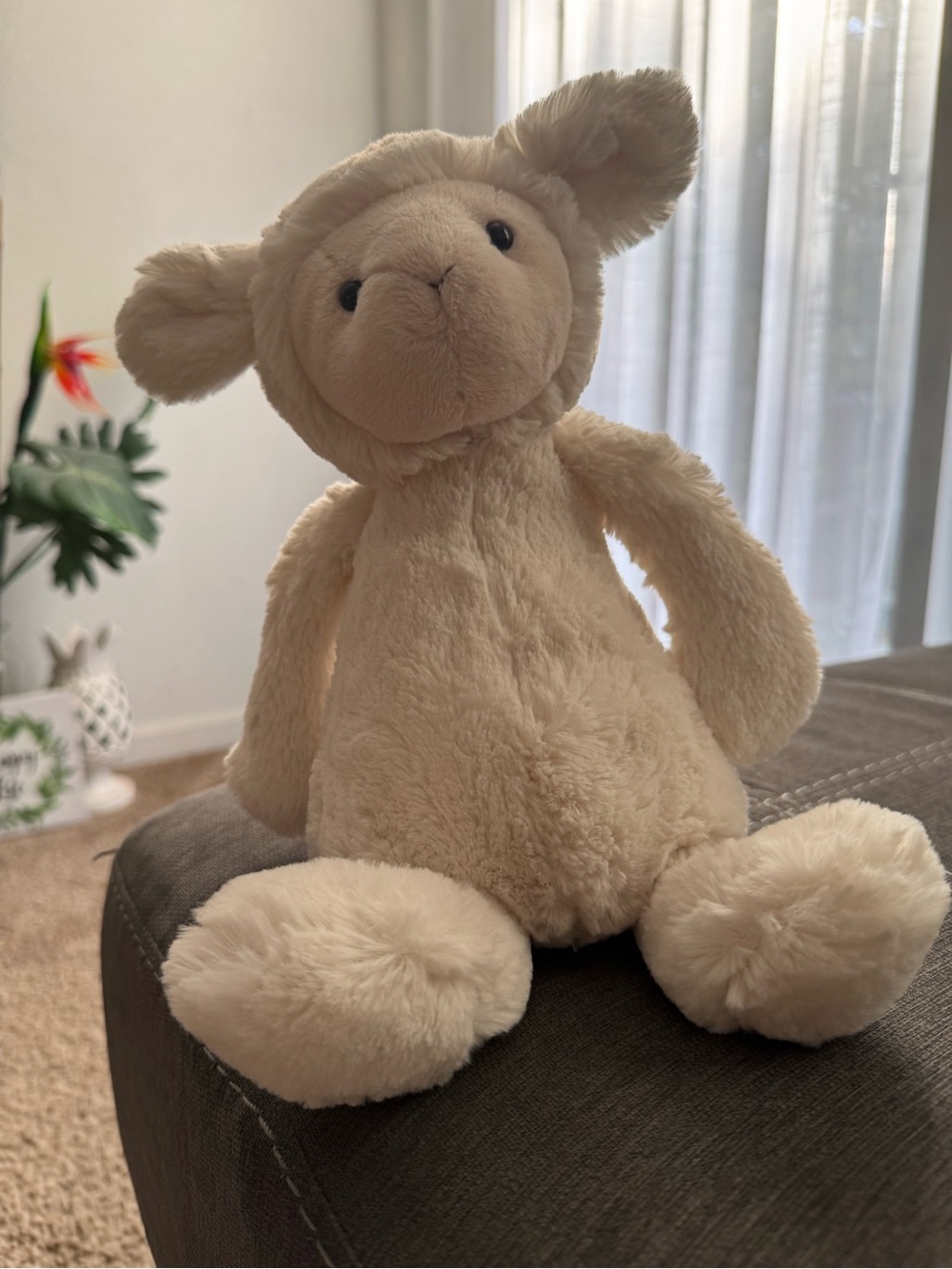 Jellycat Cream Plush Lamb Stuffed Animal